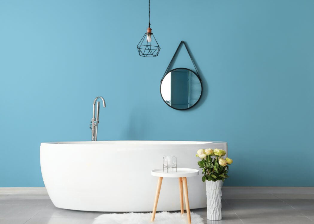 Proud Paints Bathroom Inspiration Bayou beautiful and uplifting calming blue paint colours for your bathroom and home interior decorating.