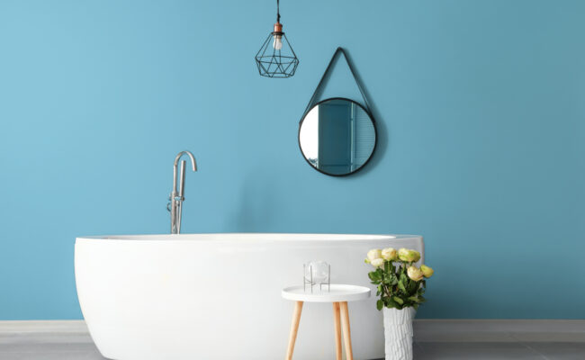 Proud Paints Bathroom Inspiration Bayou beautiful and uplifting calming blue paint colours for your bathroom and home interior decorating.
