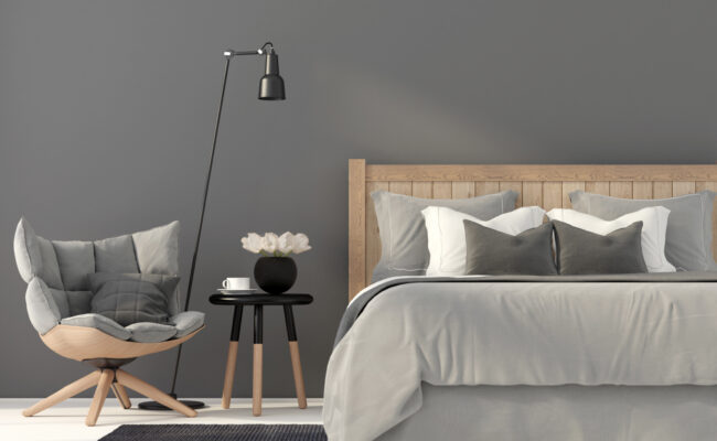 Proud Paints Bedroom Inspiration Stormy Night beautiful and relaxing grey paint colours for your bedroom and home interior decorating.