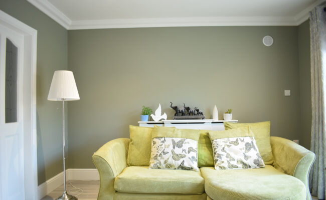 Proud Paints Living Room Inspiration Spruce Grove beautiful and inspiring green paint colours for your home interior painting and decorating.