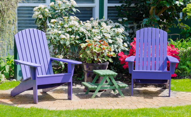 Proud Paints expert help and advice 14 easy steps to painting outdoor furntiture choosing paint colours from Proud Paints exterior confident colour collection will bring your painted garden furniture to life