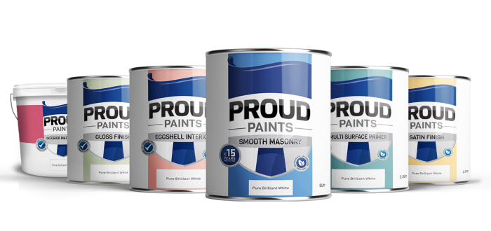 A group of Proud Paints Products